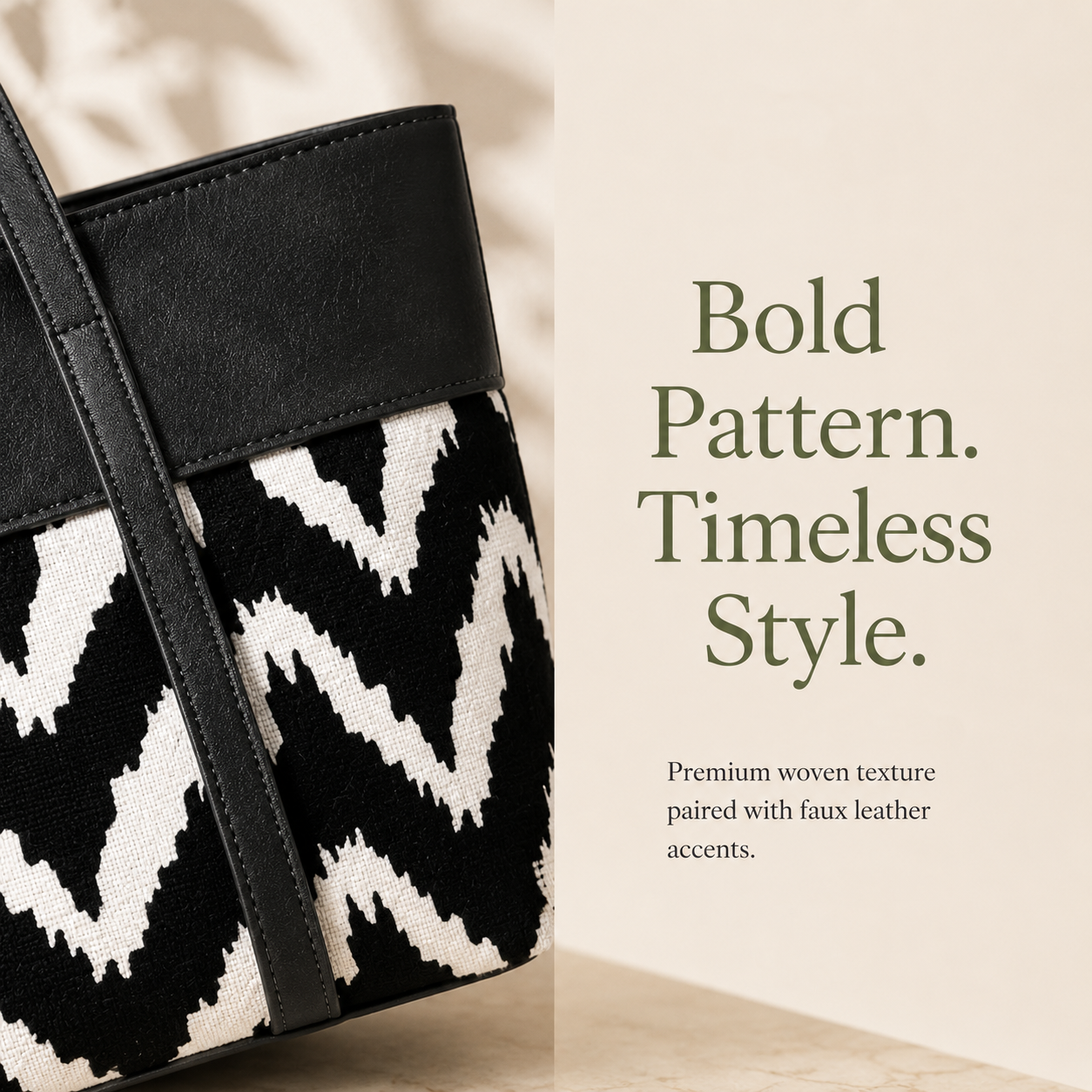 Zig zag pattern handbag