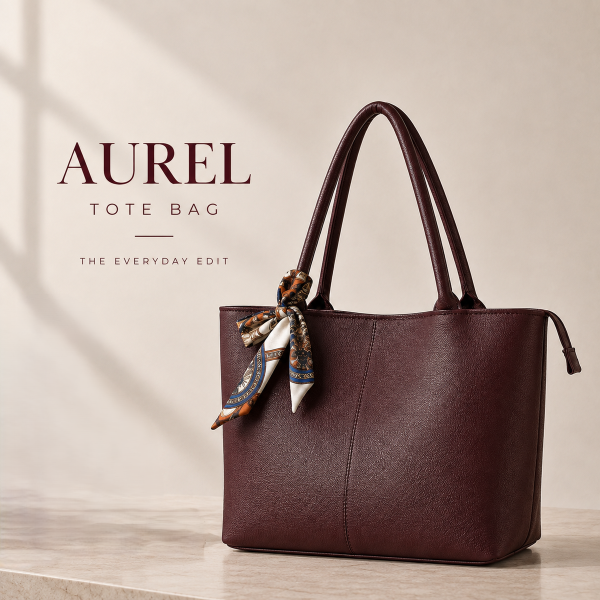 Wine maroon ladies tote bag with zip closure online Pakistan