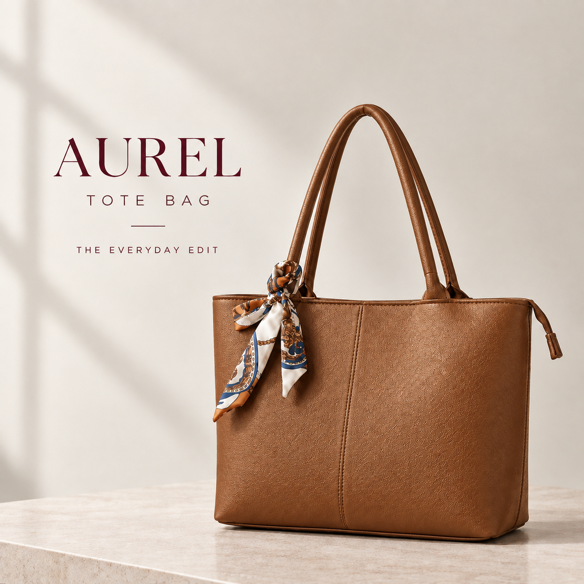 brown faux leather tote bag for women in Pakistan