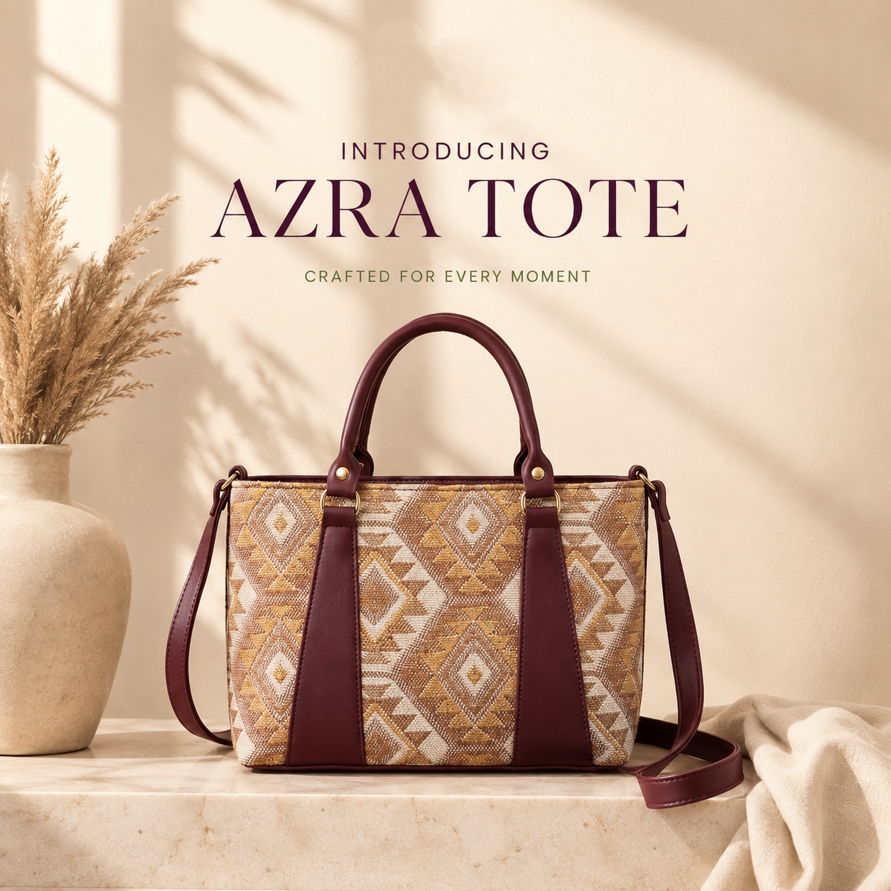 Premium woven women's handbag