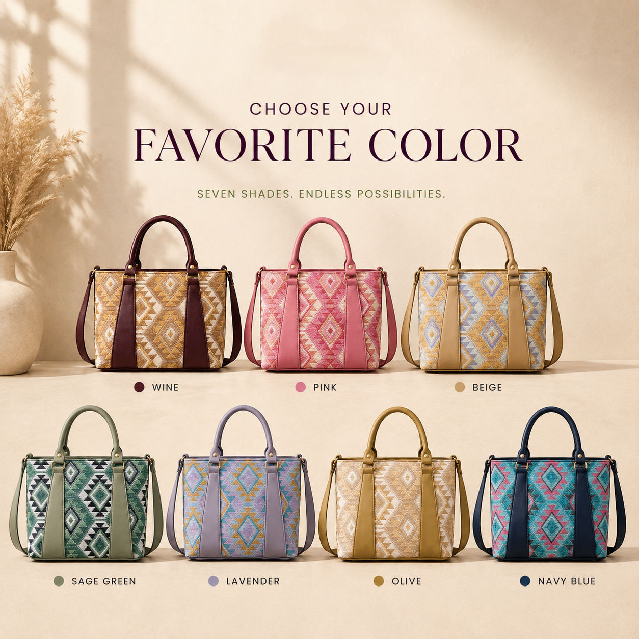 Elegant structured tote handbag