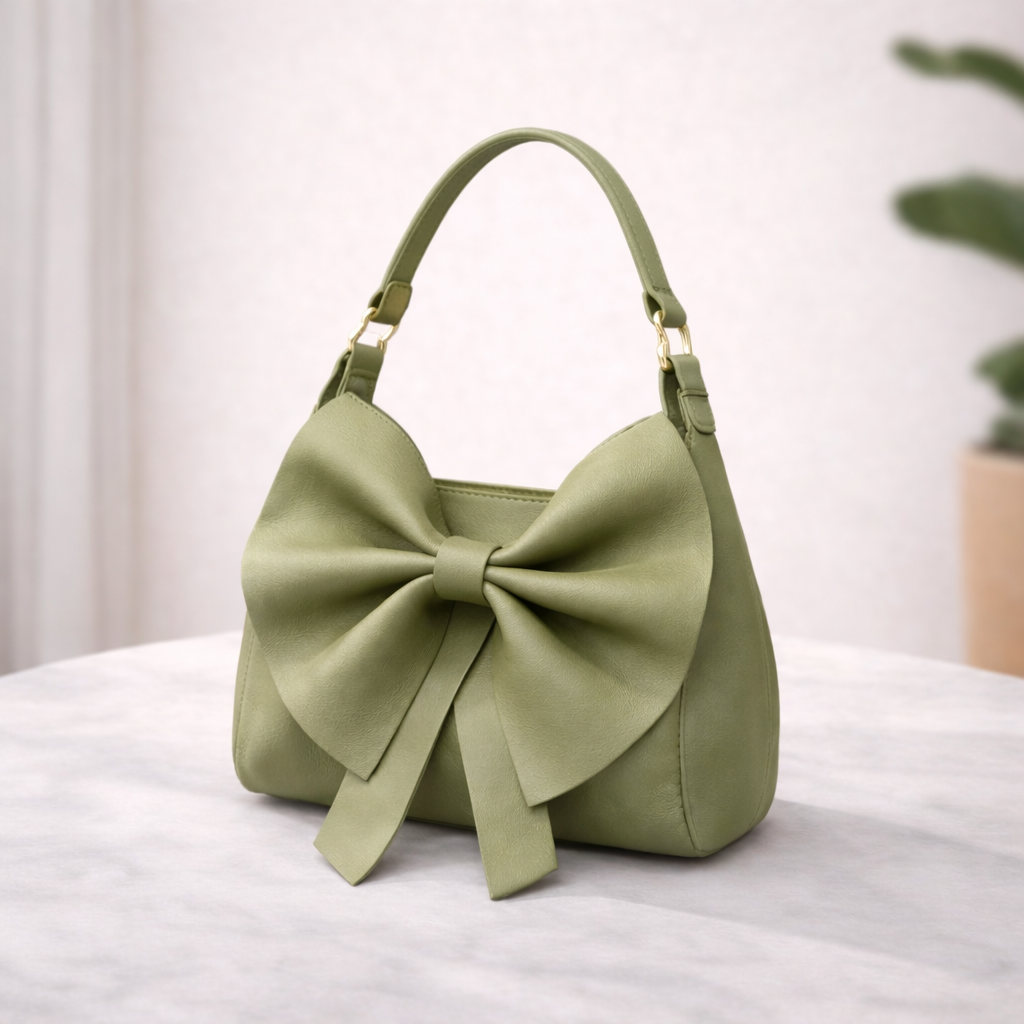 Compact bow handbag for women