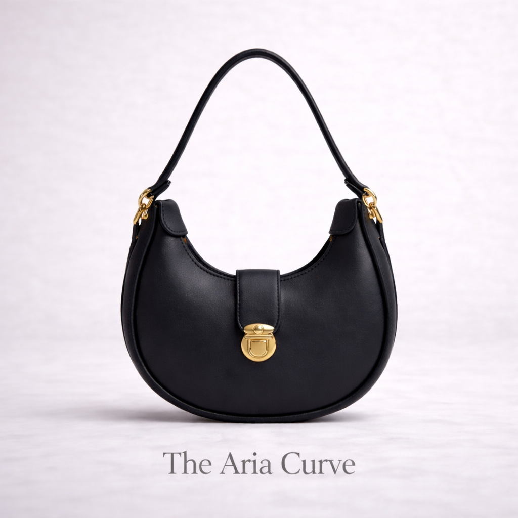 Black crescent shoulder bag