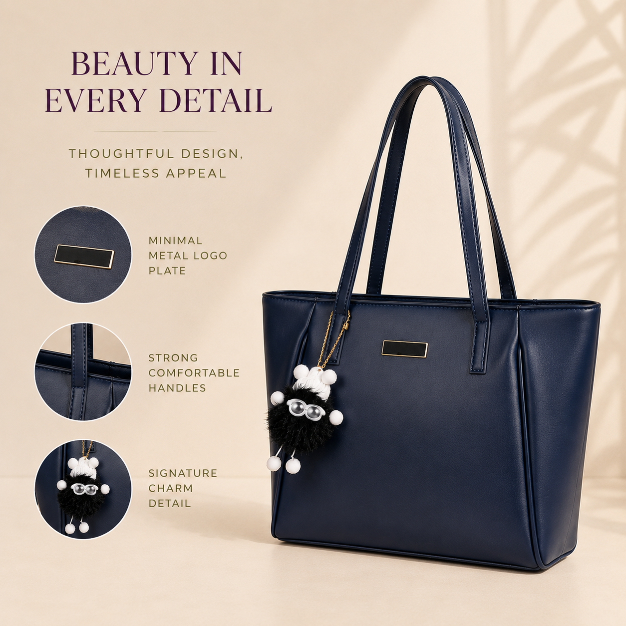 structured tote bag