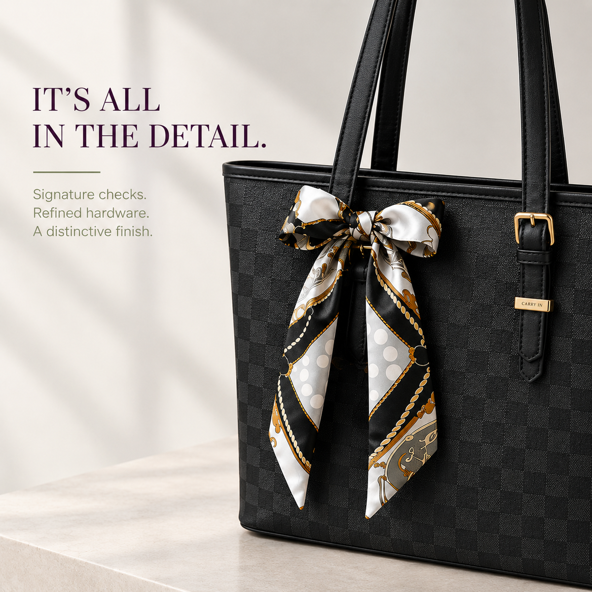Black structured tote