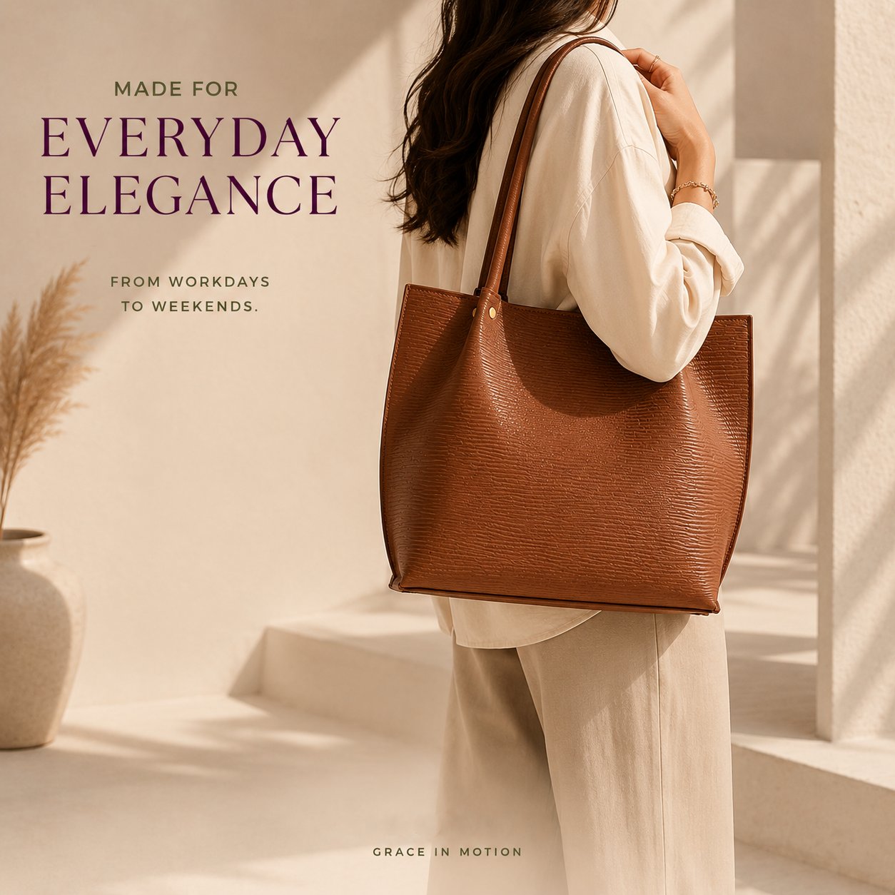 structured women's tote bag