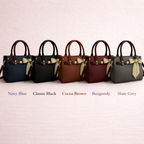 Elegant women’s scarf handbag with gold hardware