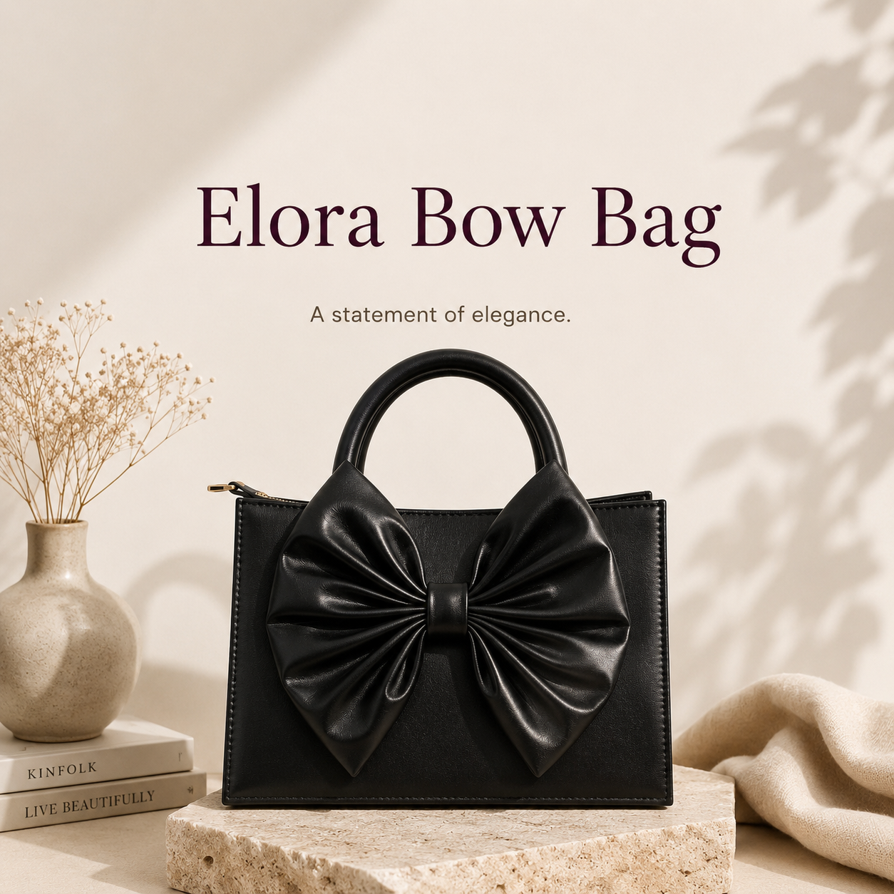 Midnight black handbag