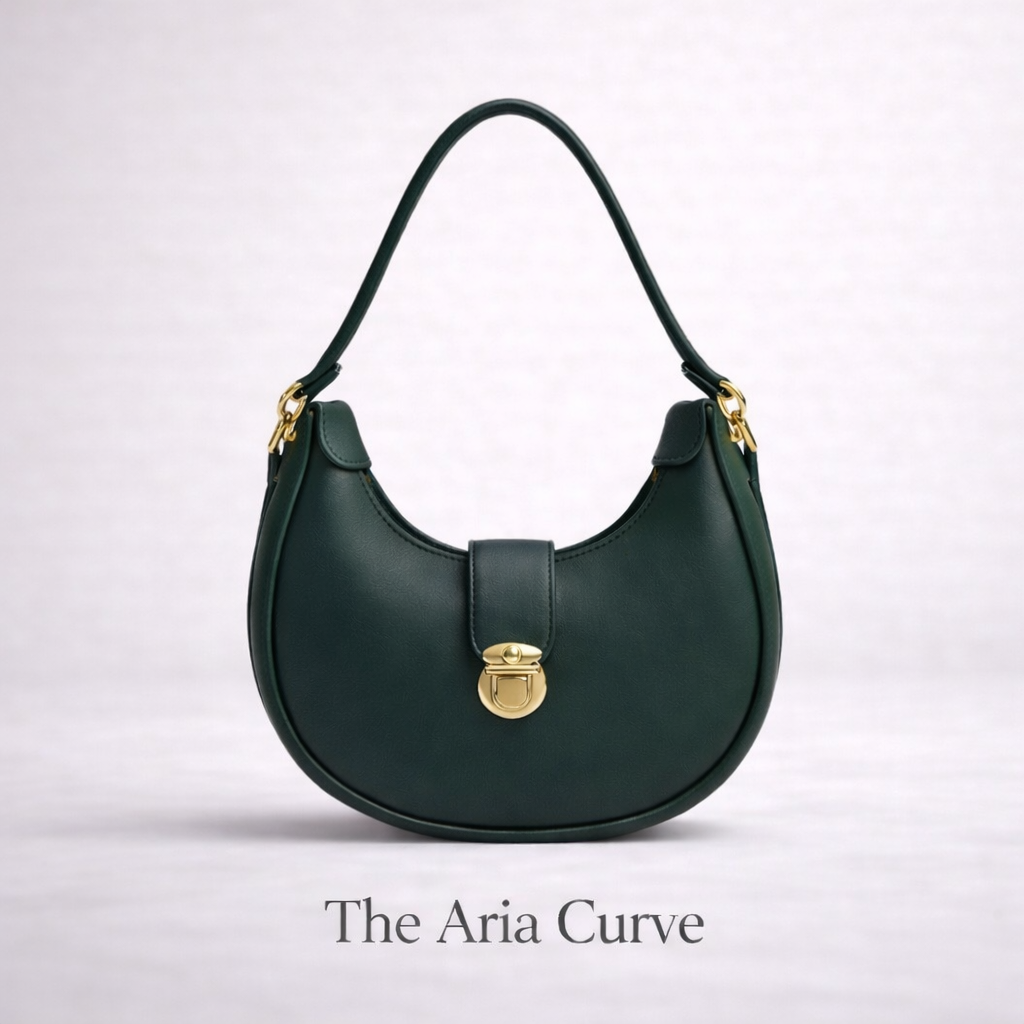Dark Green crescent shoulder bag
