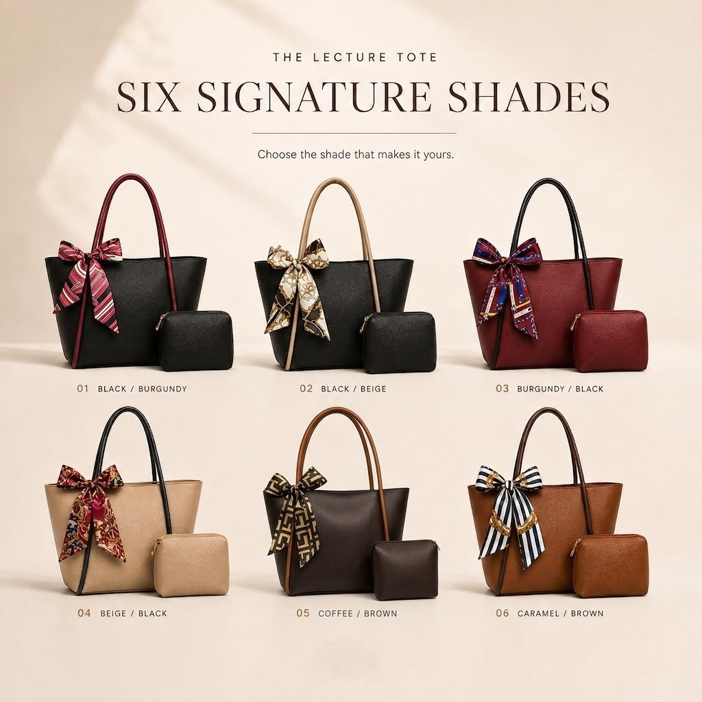 women's tote bag with elegant scarf