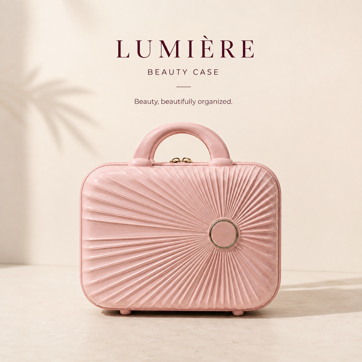 Blush pink luxury beauty case for travel