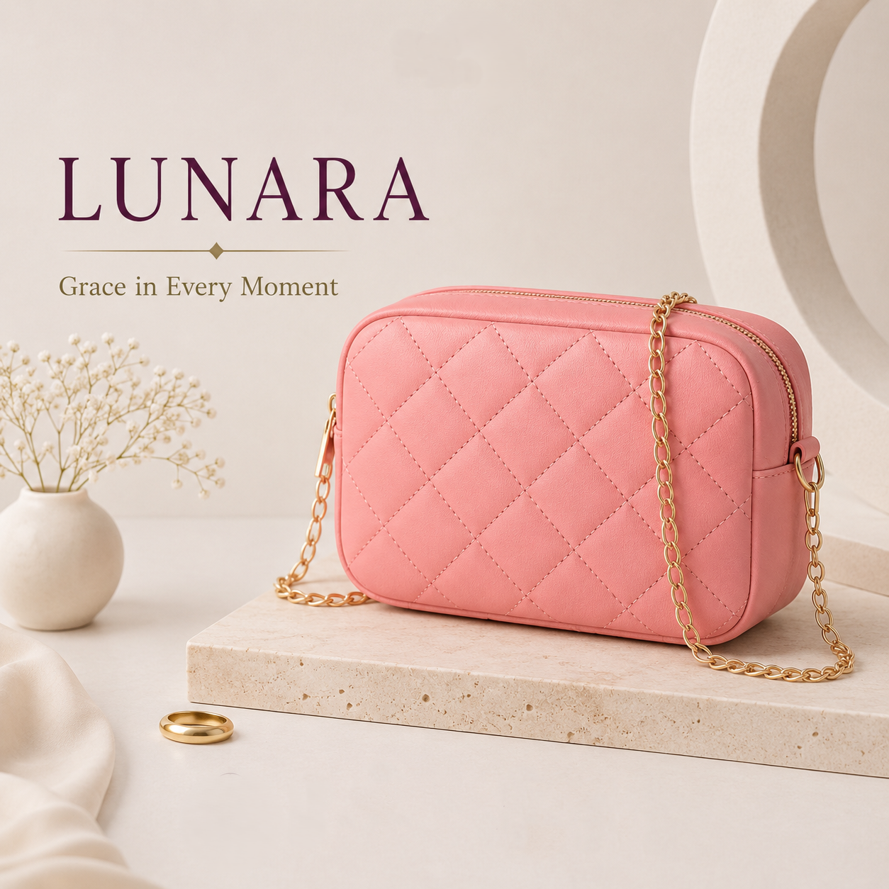 Lunara Quilted Crossbody Bag