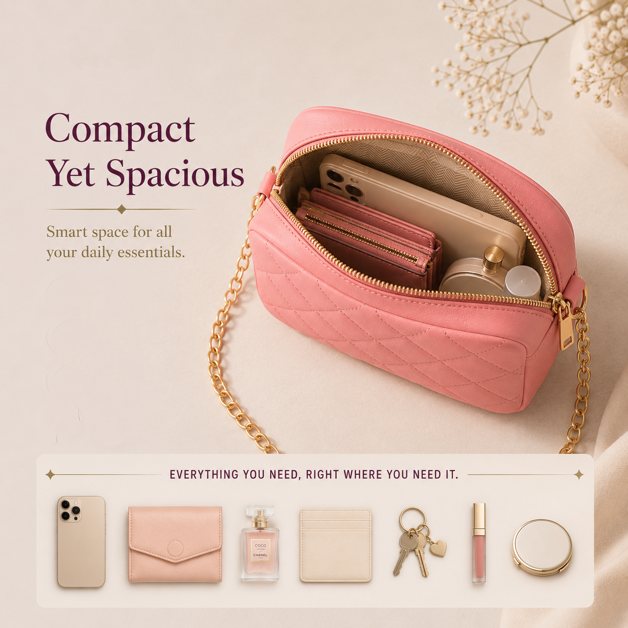 Pink Crossbody Bag