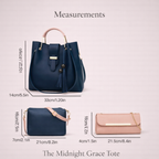 Luxury handbag set with gold hardware detail