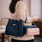 Midnight Grace Tote navy luxury handbag set