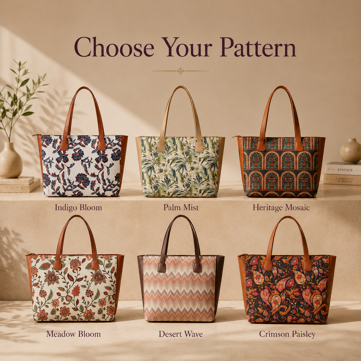 Printed Canvas Tote