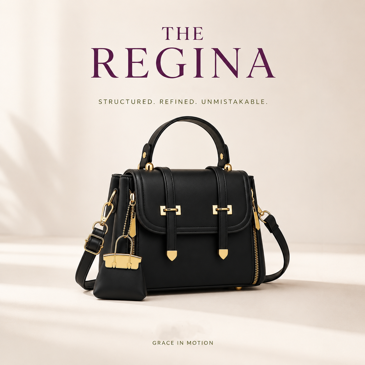 black structured women's bag