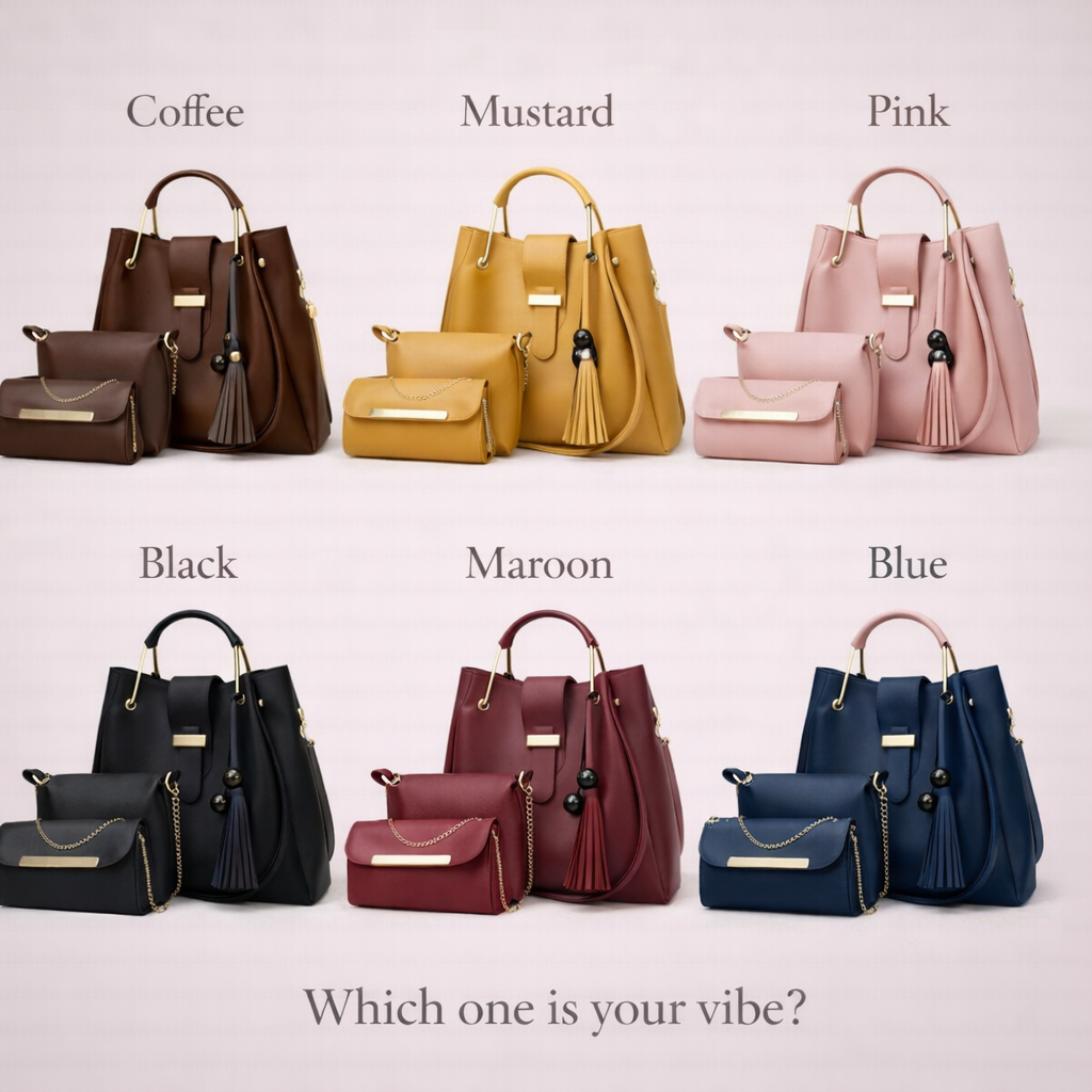 3 piece handbag set women