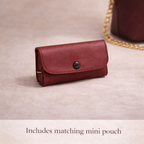 Red leather mini pouch 