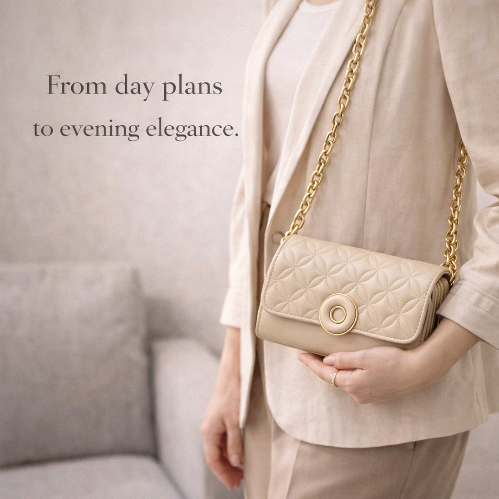 crossbody bag with gold chain