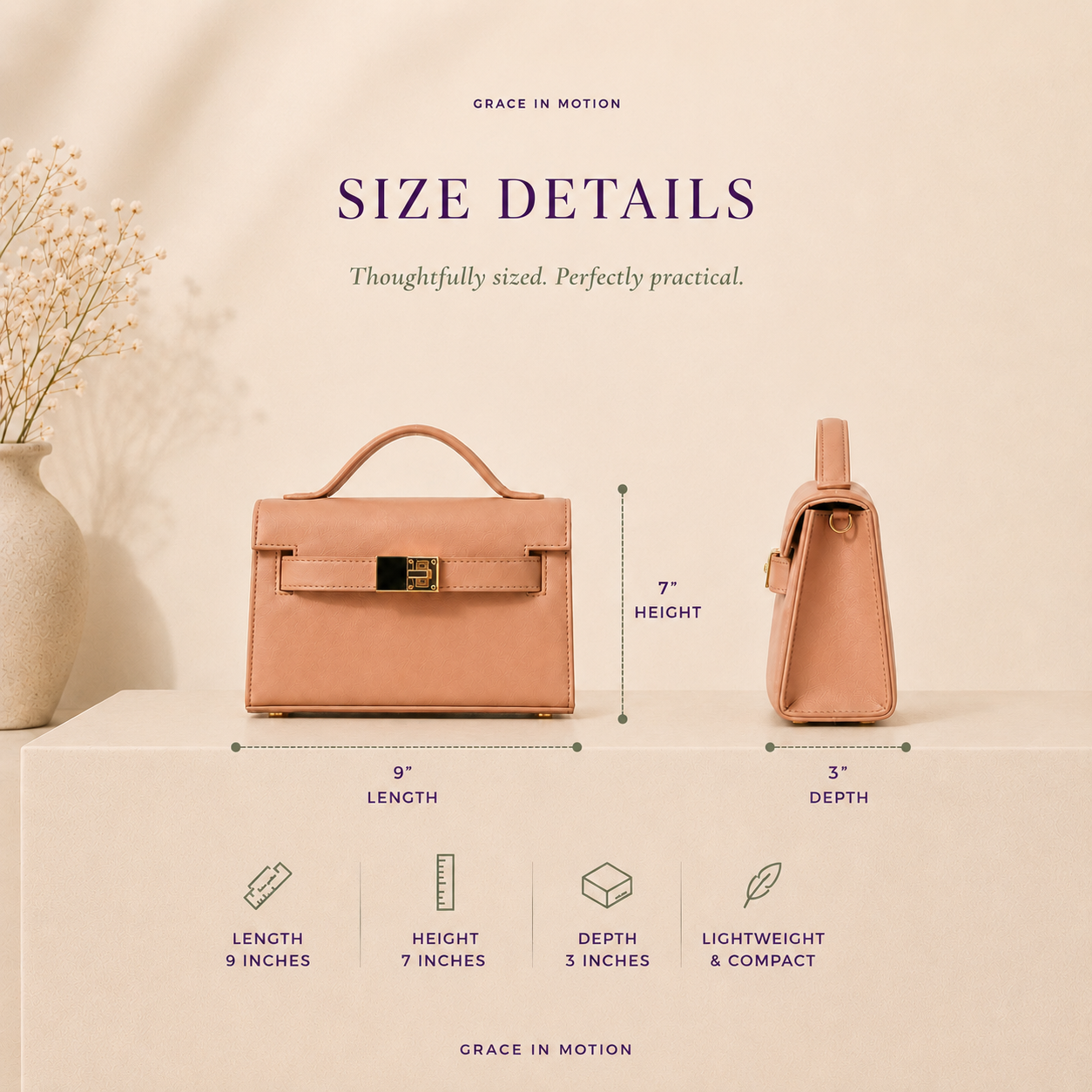 Premium Peach Handbag