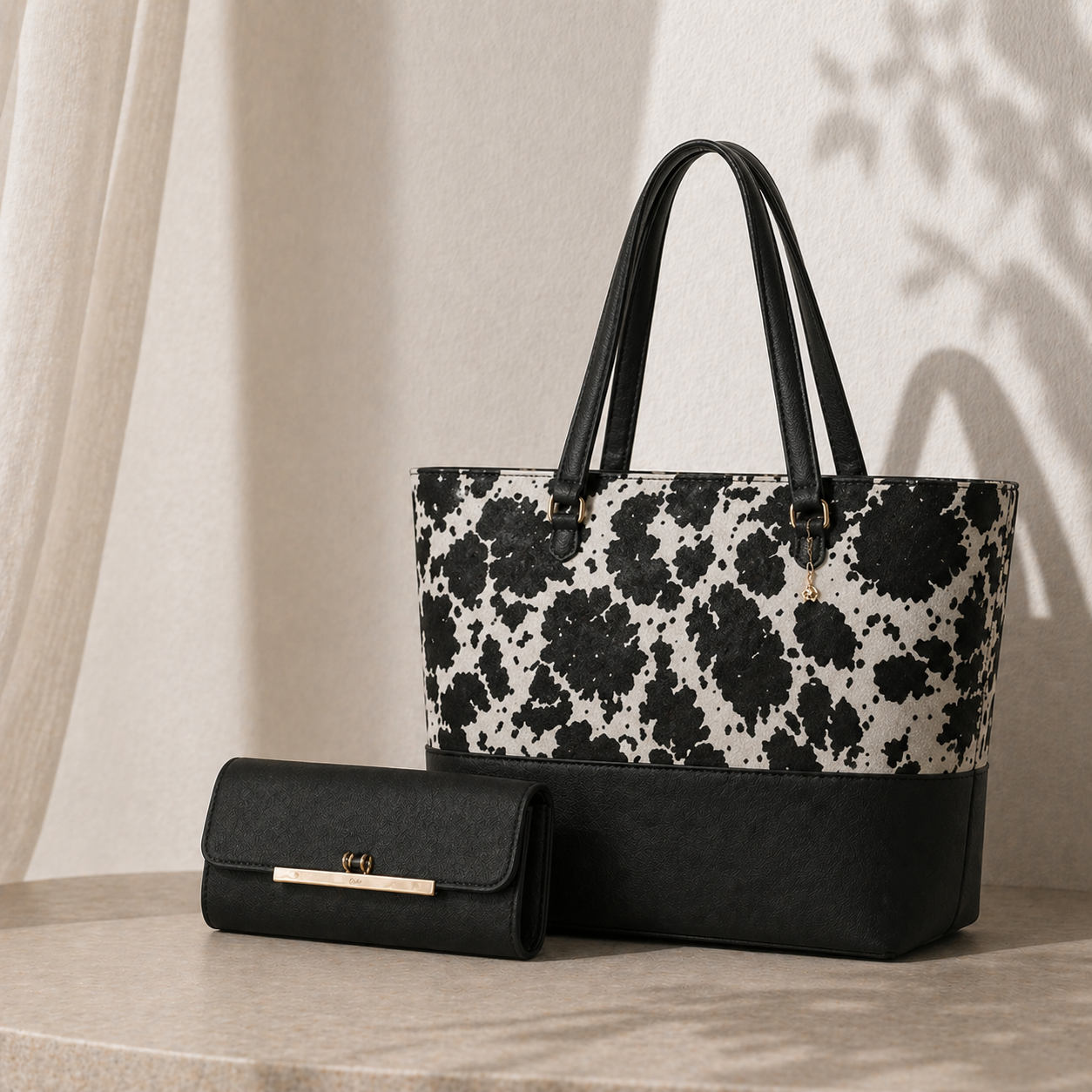 cow print style tote