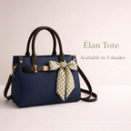 Élan Tote structured handbag in navy blue