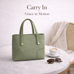 sienna tote olive green handbag lifestyle photo

